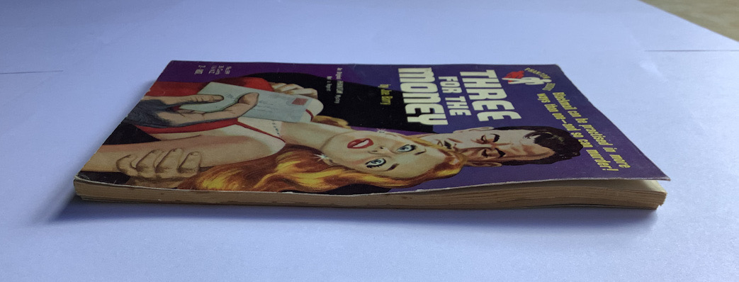 THREE FOR THE MONEY crime pulp fiction book by Joe Barry 1954
